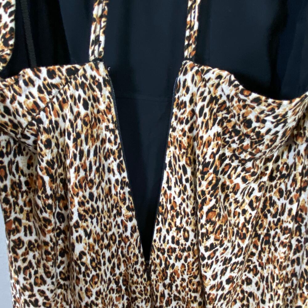 Free People Animal Instincts Cheetah Print Open Back Halter Maxi Dress Size 10 - Picture 7 of 15